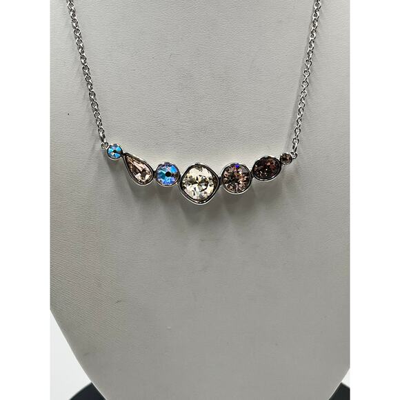 Touchstone Swarovski Crystal Retired Line in The Sand Pink Tan Necklace 1471N - Picture 9 of 9